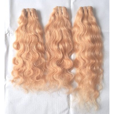 Raw Wavy Blonde Hair , Temple donated hair